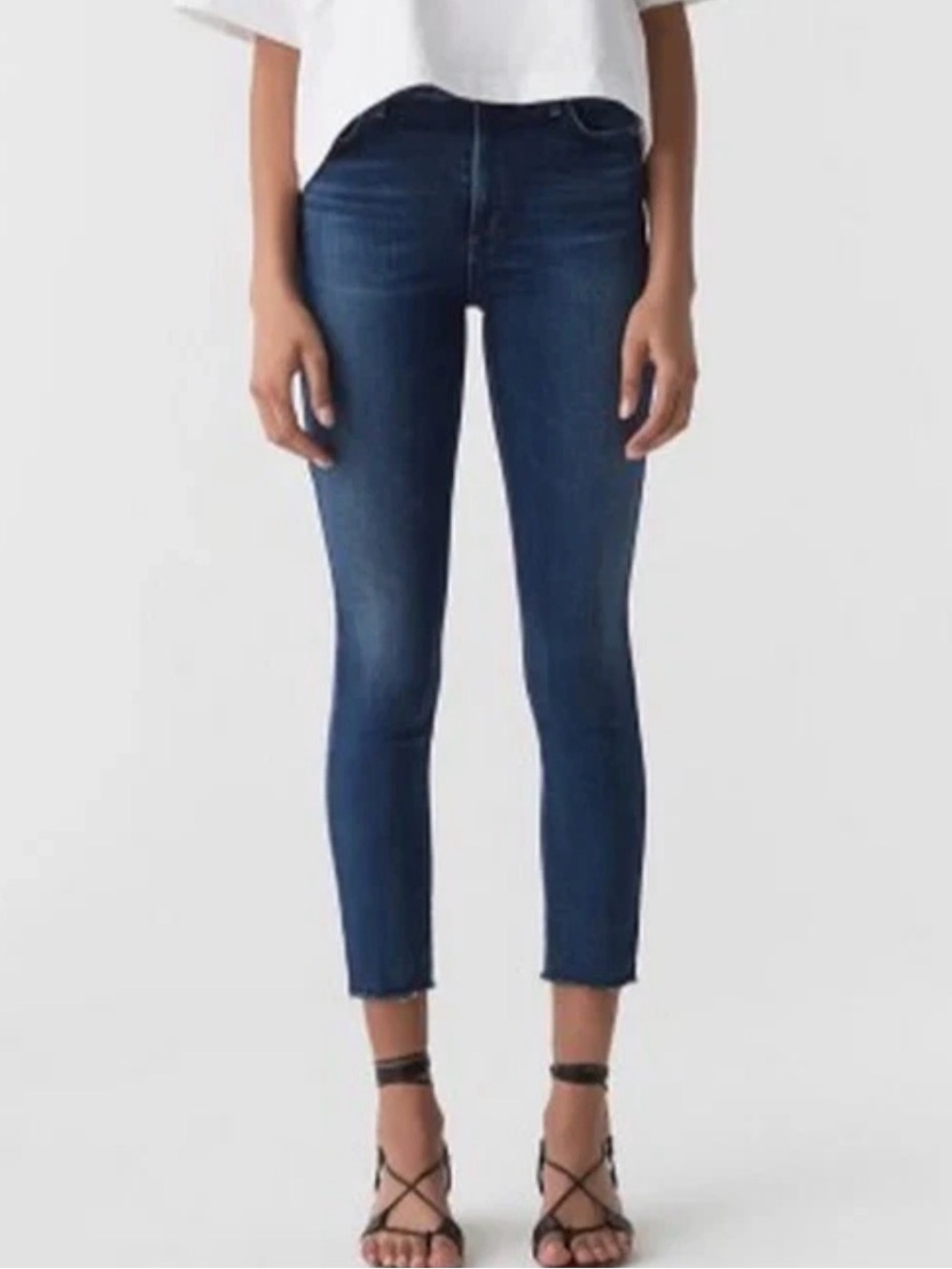 AGOLDE Sophie High Rise Skinny Jeans Women's Distressed Dark Wash Size 25